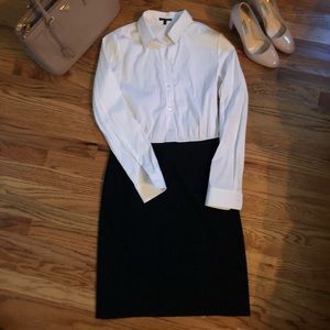 Theory Color Block Shirt Dress Button Down Sz 6